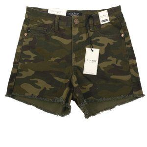Judy Blue Denim Shorts Camo Army Green High Waist NWT Women's Small SS-696